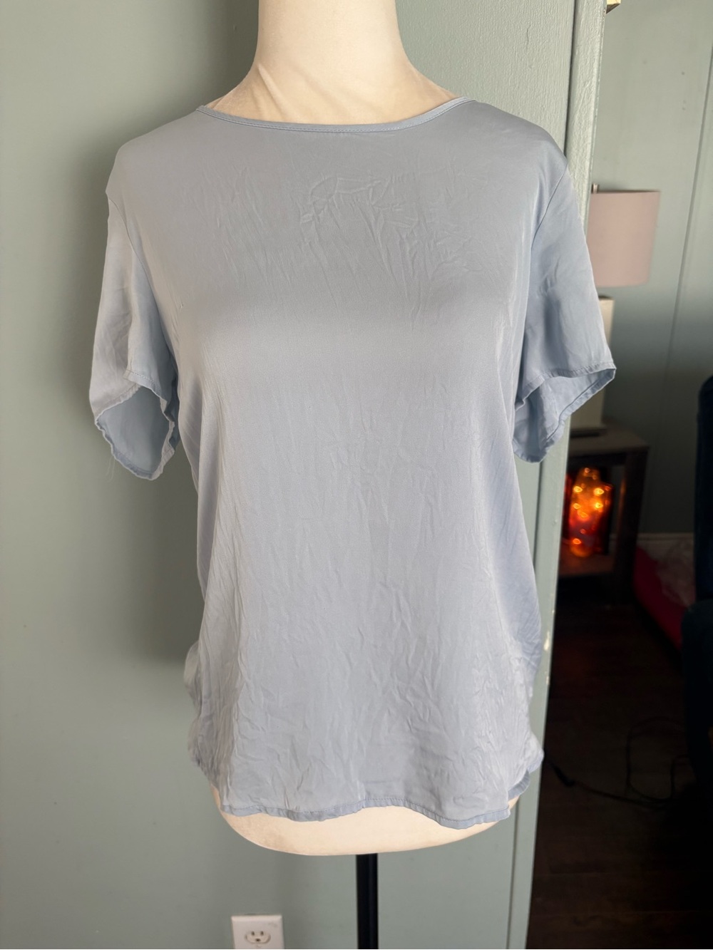 Quince blue silk blouse